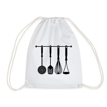 Ustensiles de cuisine Chef Cuisson Renard cadeau - Sac de sport léger - blanc - Devant