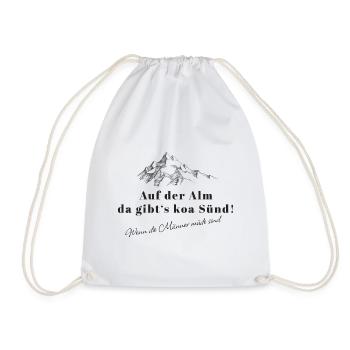 On the Spruch Bergwitz alpine pasture - Drawstring Bag - white - Front