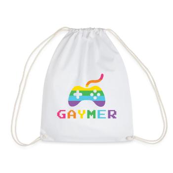 Mois de la fierté LGBTQ - Police Gaymer Pixel - Sac de sport léger - blanc - Devant