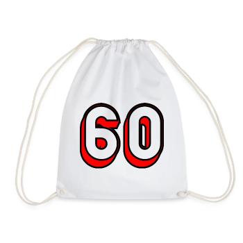 60. 60 ANS. 60e ANNIVERSAIRE. ANNIVERSAIRE 60 ANS. - Sac de sport léger - blanc - Devant