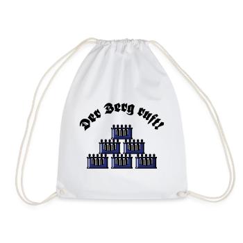 Der Berg Ruft! (Bier Bierkästen Bierkisten / Blau) - Turnbeutel - Weiß - Vorne