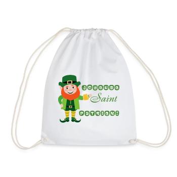 Joyeuse Saint Patrick - Leprechaun Souriant - Sac de sport léger - blanc - Devant