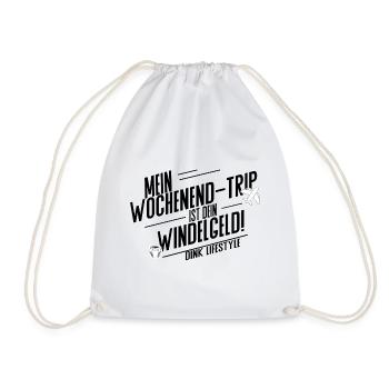 Mein Wochenendtrip ist dein Windelgeld – DINK Life - Turnbeutel - Weiß - Vorne