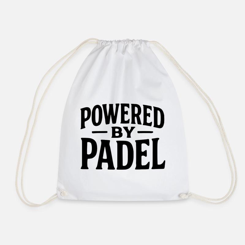 Funny Padel – Powered by Padel - Drawstring Bag - white