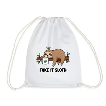 Lazy Latte - Drawstring Bag - white - Front