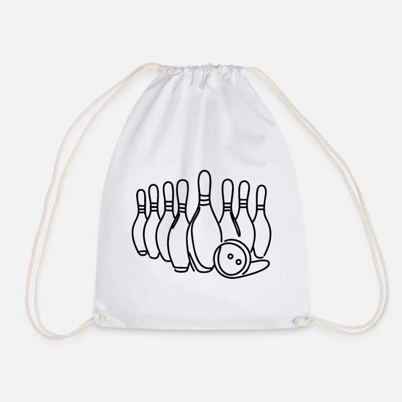 Bowling Pins - Drawstring Bag - white