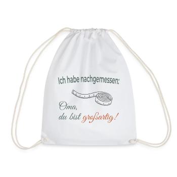 J’ai mesuré – Mamie, tu es géniale ! - Sac de sport léger - blanc - Devant