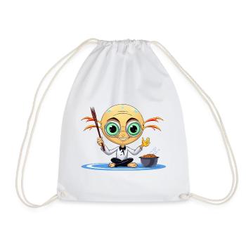 Zen Extraterrestrial Meditator - Drawstring Bag - white - Front