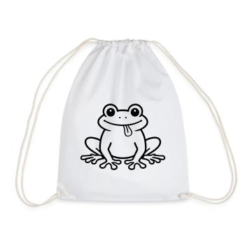 Kröte Comic Frosch - Turnbeutel - Weiß - Vorne