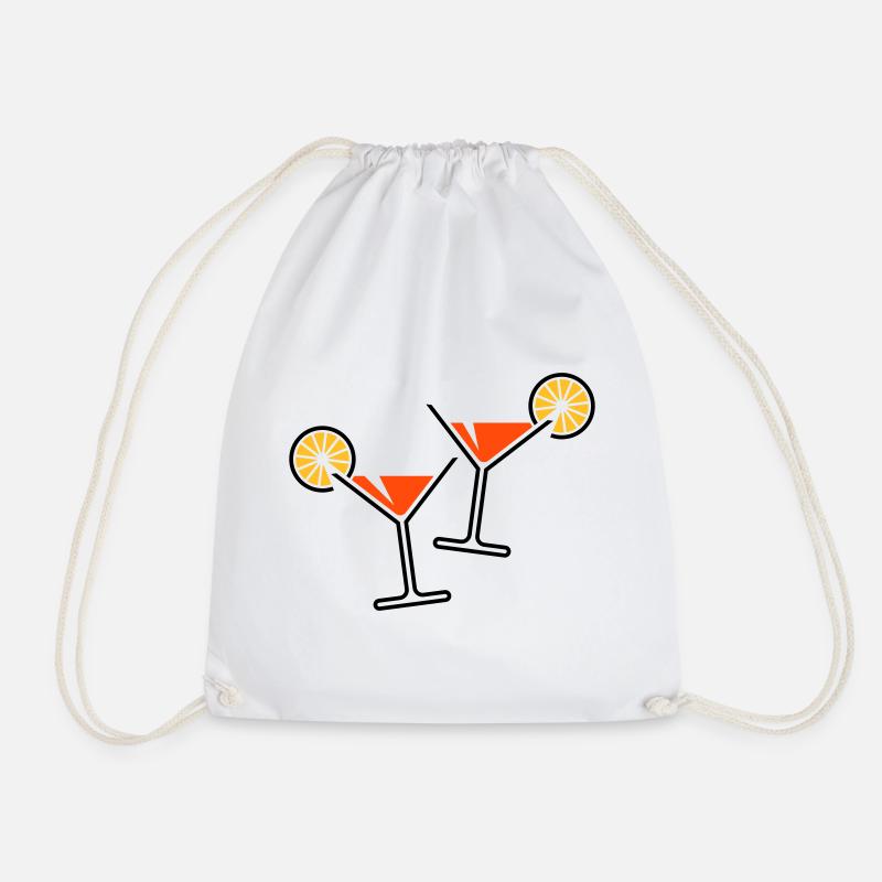 2 cocktailglass / cocktail / martini + (oransje) - Gymbag - hvit