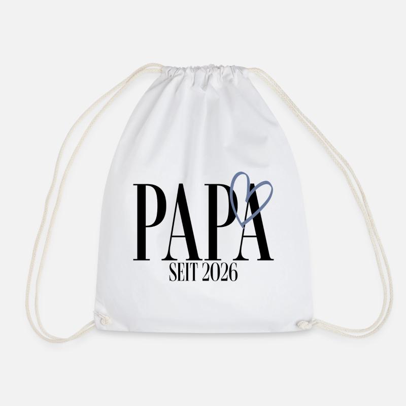 Papa since 2026 - Drawstring Bag - white