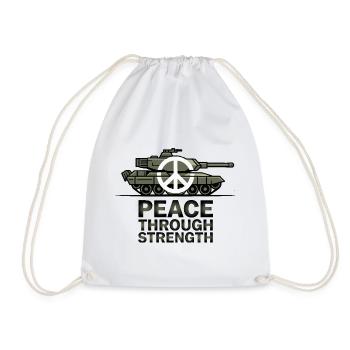Peace Over Tanks Emblem - Drawstring Bag - white - Front