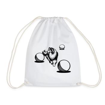 Collie à poil long Treibball Sport 2 (teintur) - Sac de sport léger - blanc - Devant