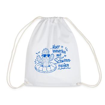 Cactus Swim Ring Summer Doodle - Drawstring Bag - white - Front