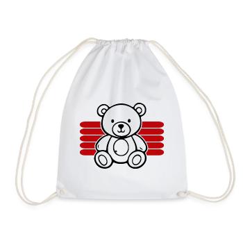 Baby Spielzeug Teddybär Stofftier lustige Sprüche - Turnbeutel - Weiß - Vorne