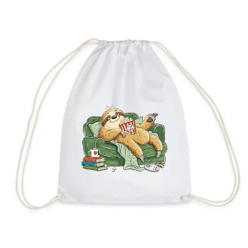 Chilliges Faultier I Sofa Popcorn Couch Humor - Turnbeutel - Weiß - Vorne