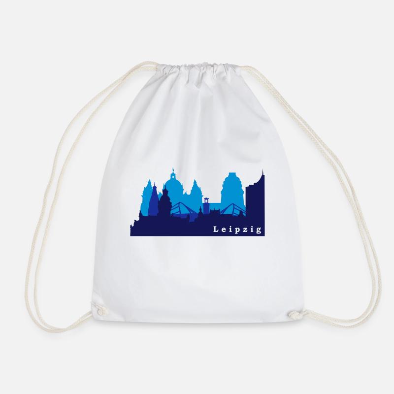 Leipzig Skyline - Drawstring Bag - white