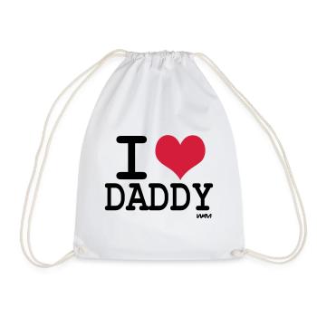i love daddy by wam - Drawstring Bag - white - Front