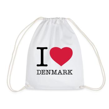 I LOVE DENMARK Dänemark - Turnbeutel - Weiß - Vorne