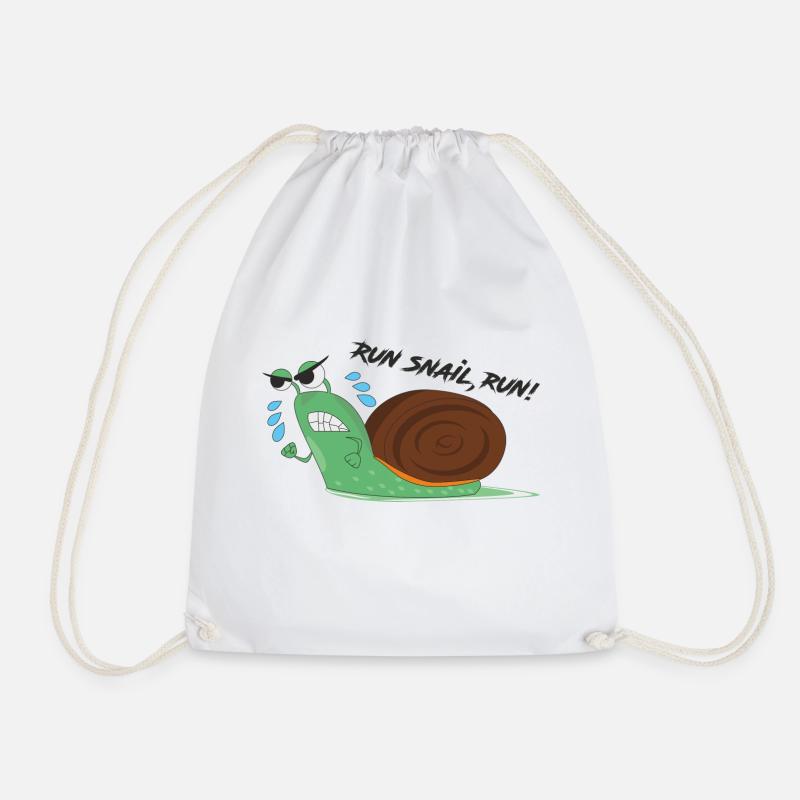 Snail - Drawstring Bag - white