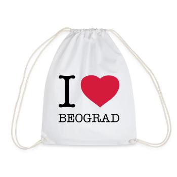 I LOVE BEOGRAD Belgrad Serbien - Turnbeutel - Weiß - Vorne
