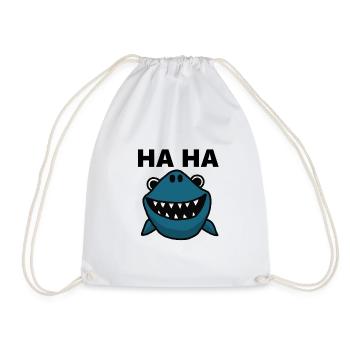 Ha ha, requin rit, doux, idée de cadeau - Sac de sport léger - blanc - Devant