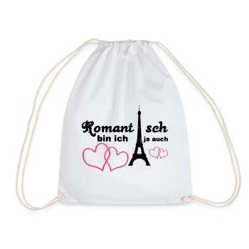 Romantisch Liebe Herz Paris Paar Spruch Geschenk - Turnbeutel - Weiß - Vorne