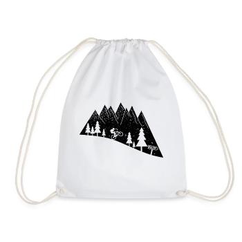 Mountain Bike Bicycle Cycling - Drawstring Bag - white - Front