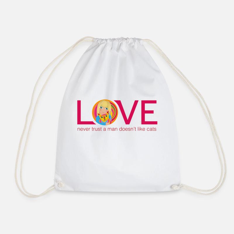 love - Drawstring Bag - white