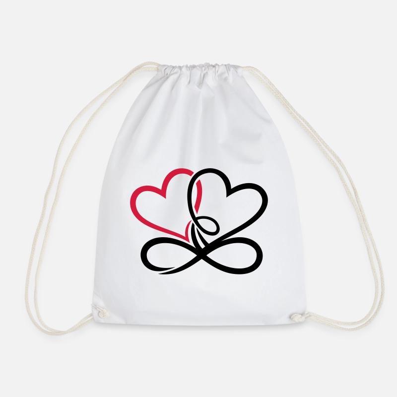 Zwei Herzen Infinite Love Unendliche Liebe - Turnbeutel - Weiß