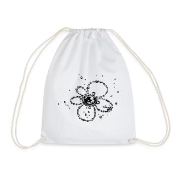 Water splash, Flower of water drops. - Drawstring Bag - white - Front