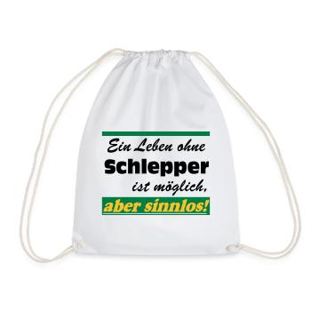 Traktor , Trecker , Schlepper Leben sinnlos .(25) - Turnbeutel - Weiß - Vorne