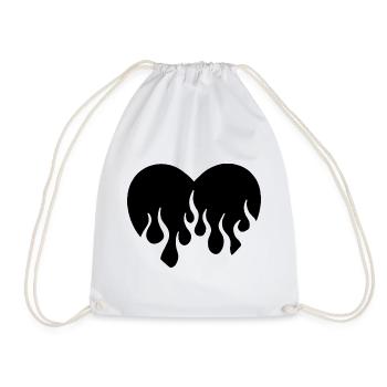 Heart in flames - Drawstring Bag - white - Front