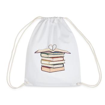 Stack drawing of | books Drawing Books - Drawstring Bag - white - Front