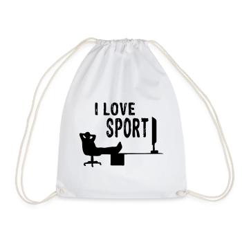 i love Sport | Vectorgraphic - Drawstring Bag - white - Front