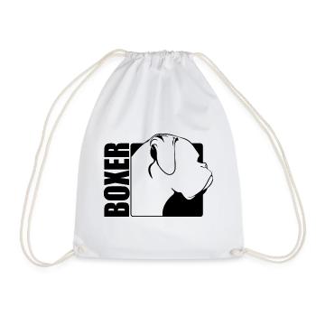 Boxer Profile Dog Dogs Wilsigns - Drawstring Bag - white - Front