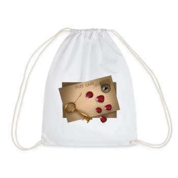 Post Card: Secrets will be released - Drawstring Bag - white - Front