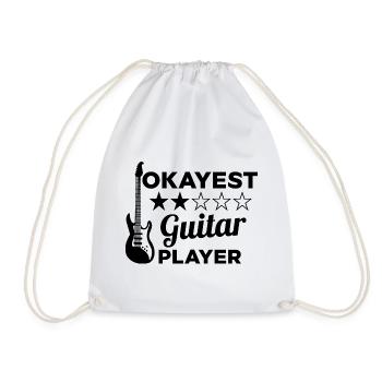Okayest Guitar Player - Funny Guitarist - Drawstring Bag - white - Front