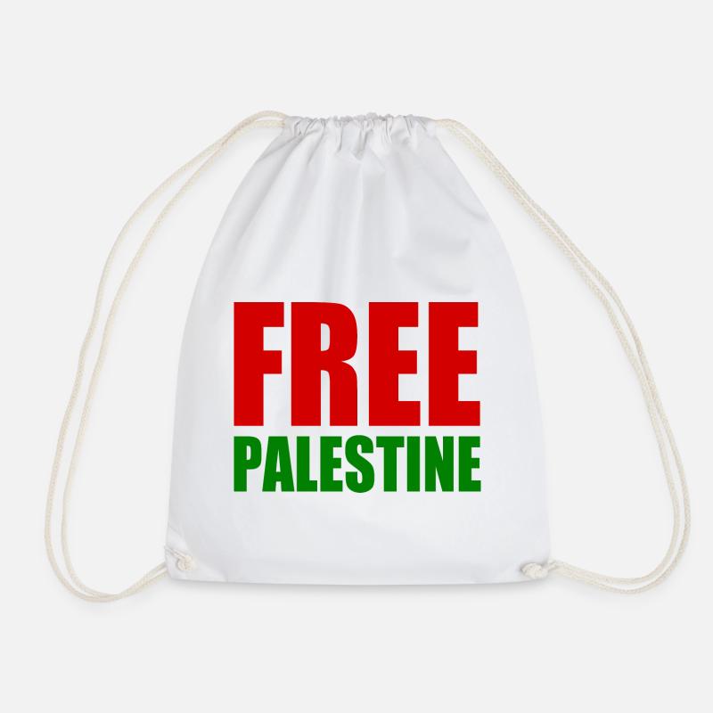 Free palestine - Drawstring Bag - white