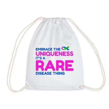 Unique Rare Disease Raise Awareness - Drawstring Bag - white - Front