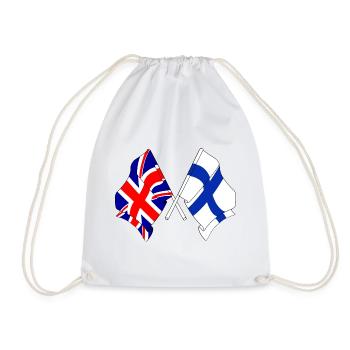 Flag England, flag Finland - Drawstring Bag - white - Front