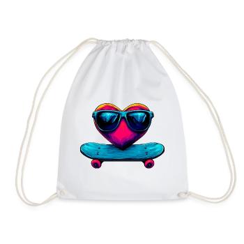 Coeur de skateur - Sac de sport léger - blanc - Devant