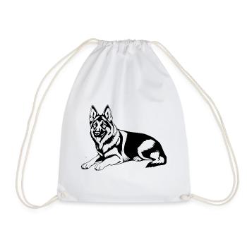 Berger allemand T-shirt chien cadeau - Sac de sport léger - blanc - Devant