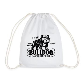 Bulldog Bully Dog Dog Pet old english - Drawstring Bag - white - Front