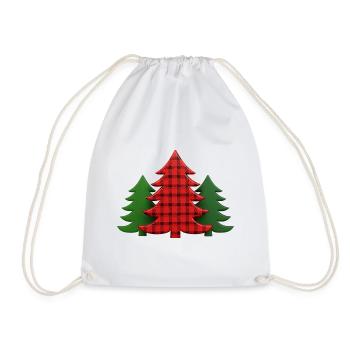 Arbre à carreaux Arbres de Noël Arbre de Noël - Sac de sport léger - blanc - Devant