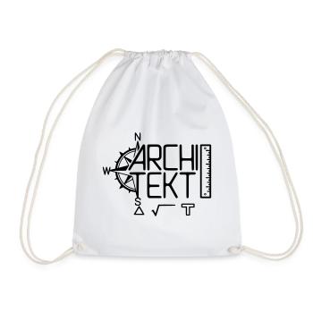 Architect Design with Drawing Tool - Drawstring Bag - white - Front
