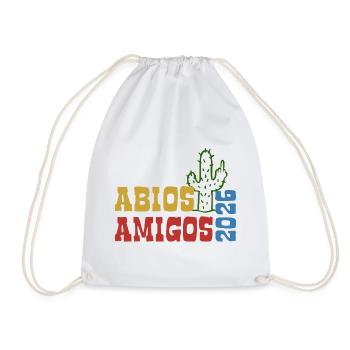 Abios Amigos 2026 - Abitur - Kaktus Geschenk - Turnbeutel - Weiß - Vorne