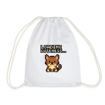 Loading time of the cuteness pixel cat - Drawstring Bag - white - Front