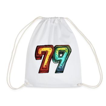 79 Number Colorful - Drawstring Bag - white - Front