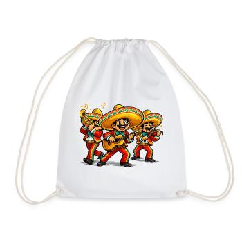 Mariachi Fiesta Gang of Three - Drawstring Bag - white - Front
